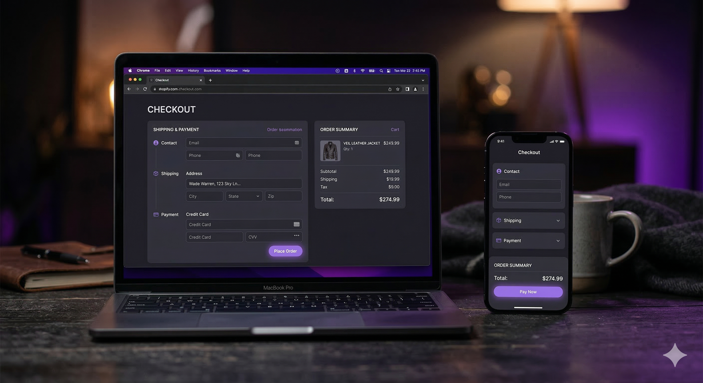 Shopify storefront on devices